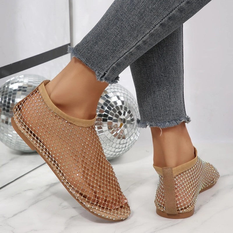 Luniva Mesh Crystal Embellished Sandals
