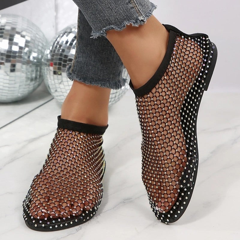 Luniva Mesh Crystal Embellished Sandals