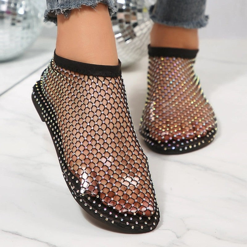 Luniva Mesh Crystal Embellished Sandals