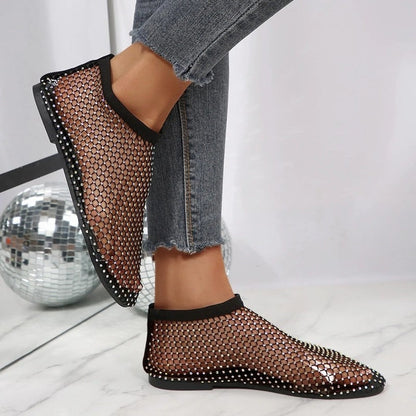 Luniva Mesh Crystal Embellished Sandals