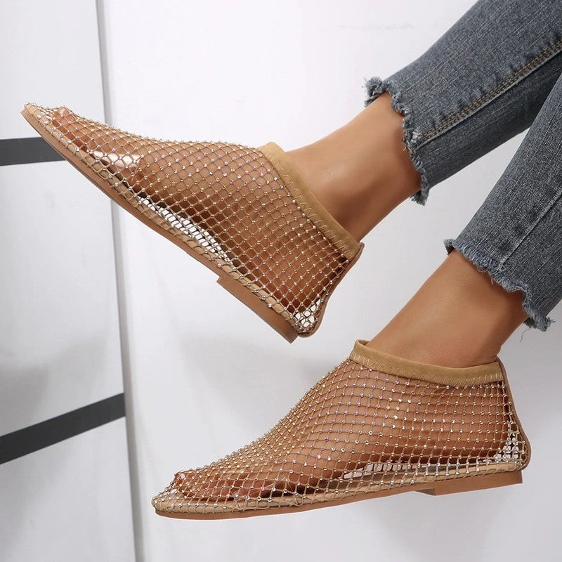 Luniva Mesh Crystal Embellished Sandals
