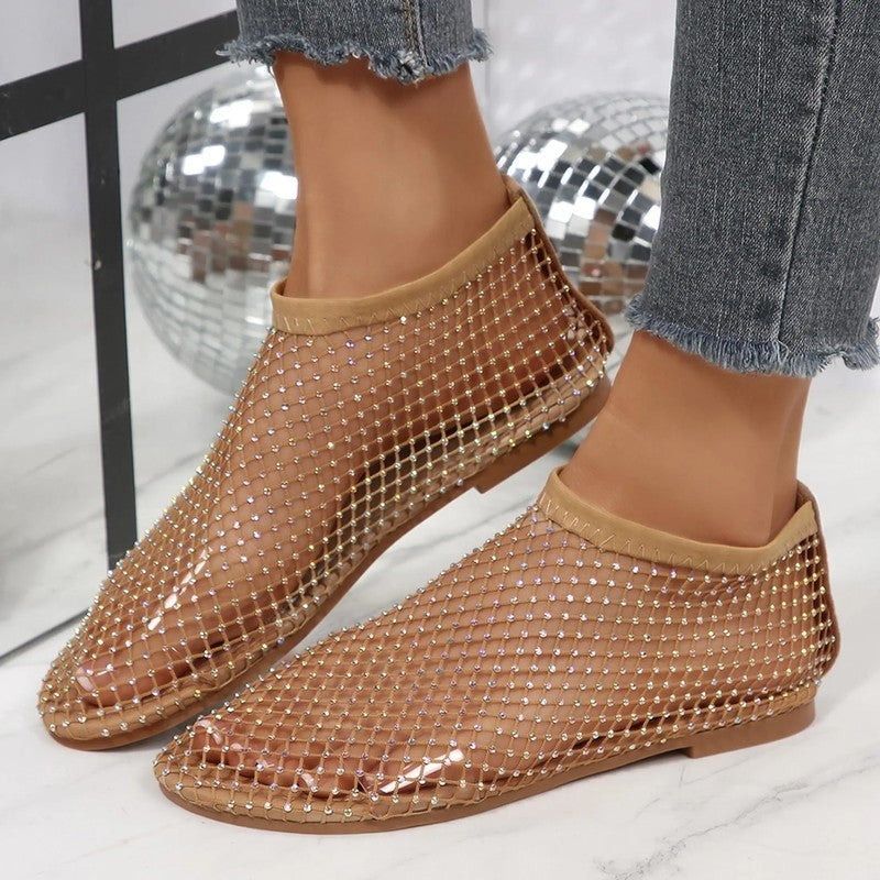 Luniva Mesh Crystal Embellished Sandals