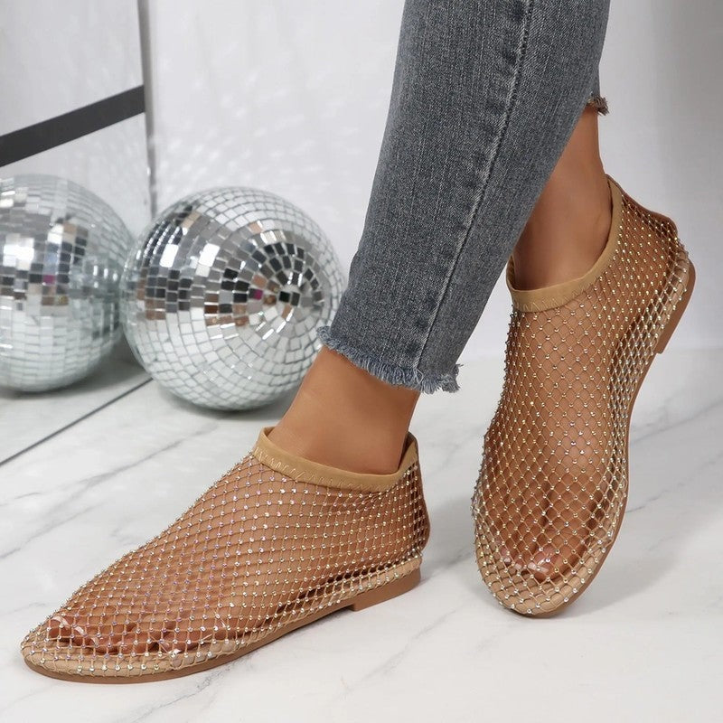 Luniva Mesh Crystal Embellished Sandals