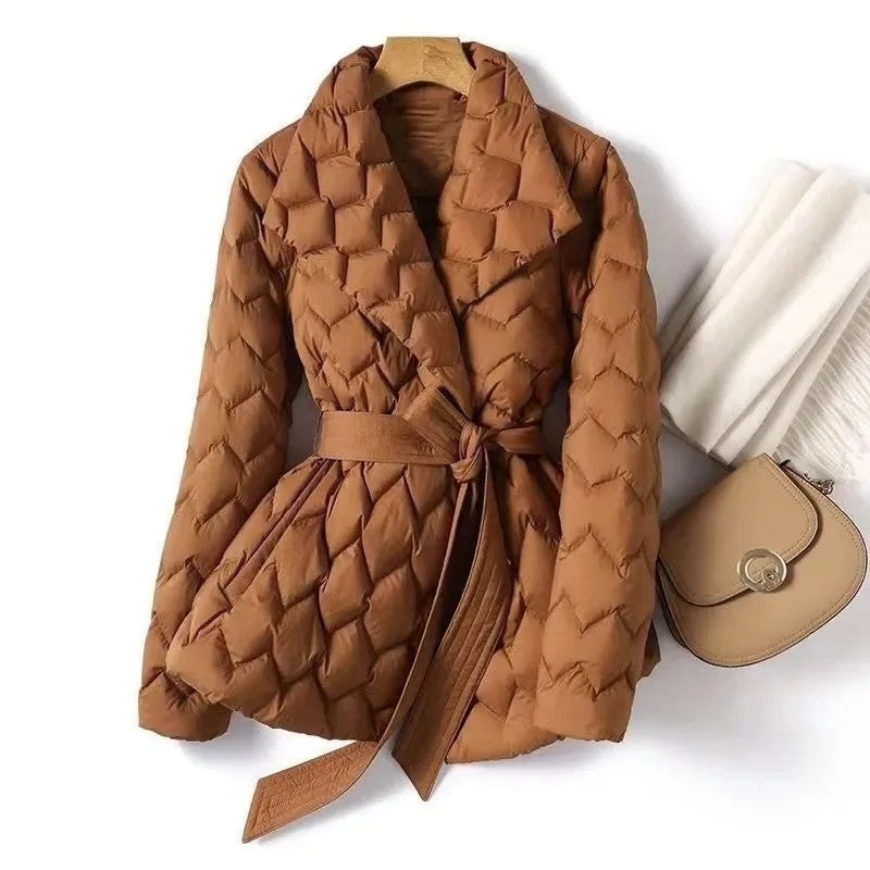 Marenzo Quilted Belted Puffer Jacket