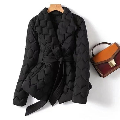 Marenzo Quilted Belted Puffer Jacket