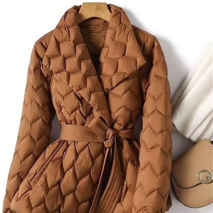 Marenzo Quilted Belted Puffer Jacket