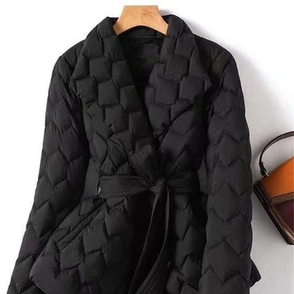 Marenzo Quilted Belted Puffer Jacket