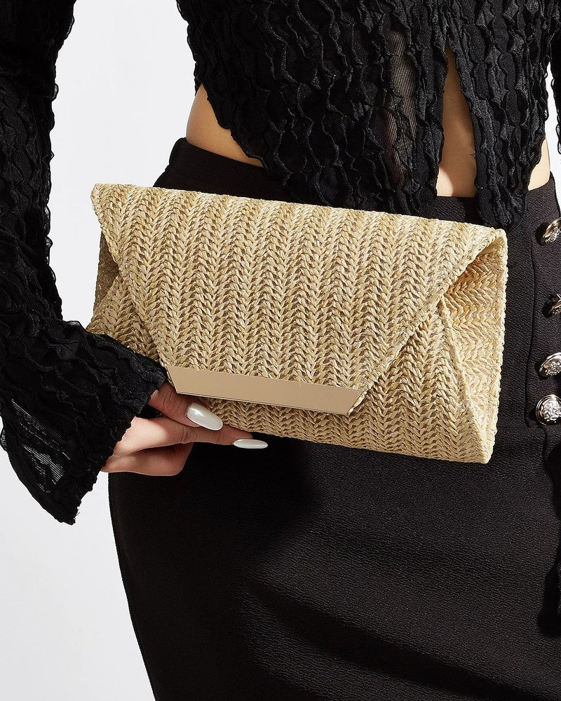 Maris Woven Envelope Evening Clutch