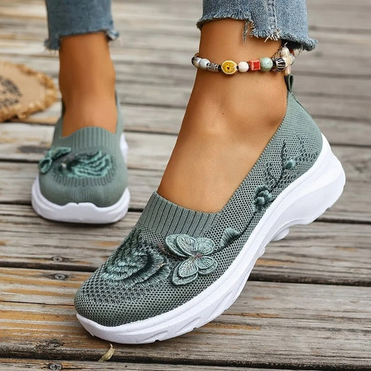 Marisol Embroidered Knit Platform Sneakers