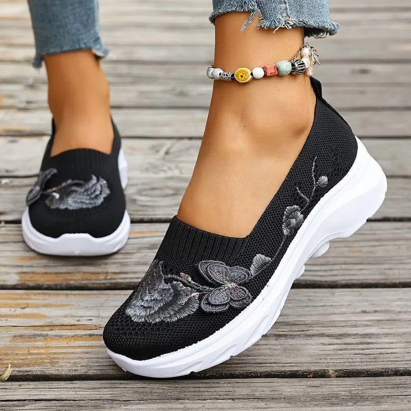Marisol Embroidered Knit Platform Sneakers