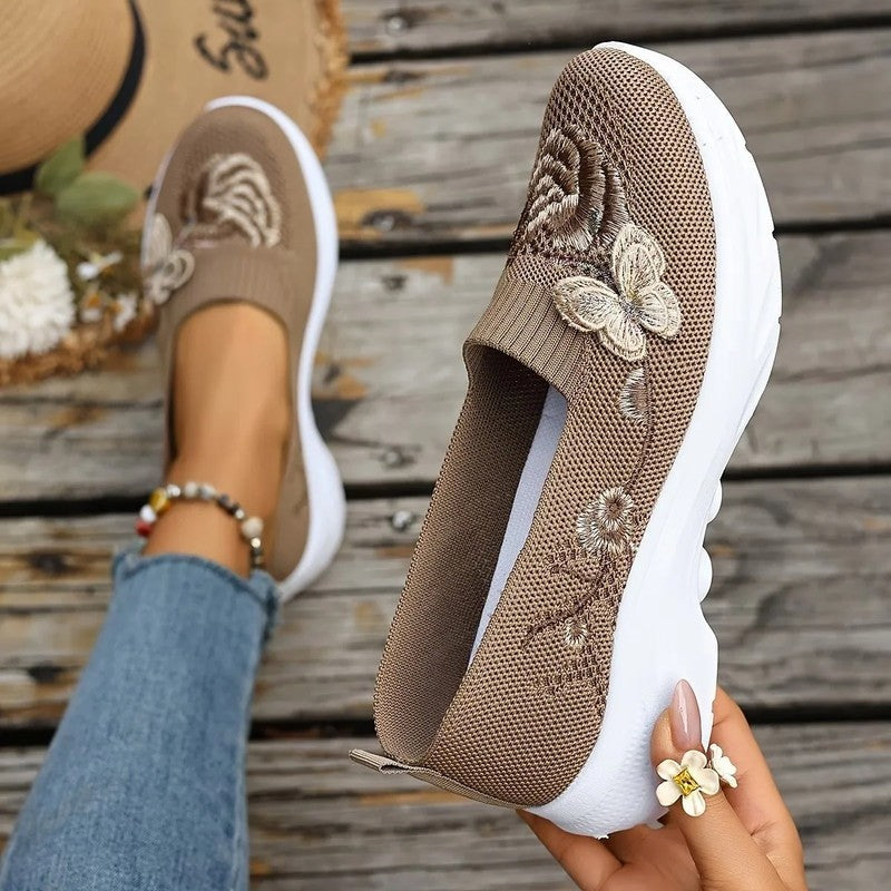 Marisol Embroidered Knit Platform Sneakers