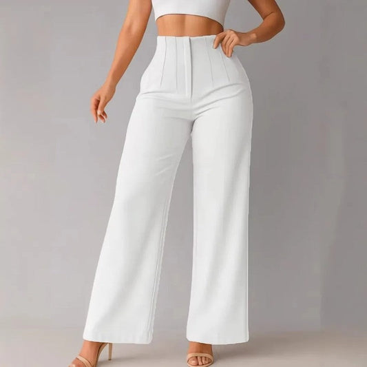 Milena High-Waist Pleated Wide-Leg Pants