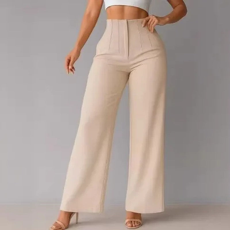 Milena High-Waist Pleated Wide-Leg Pants