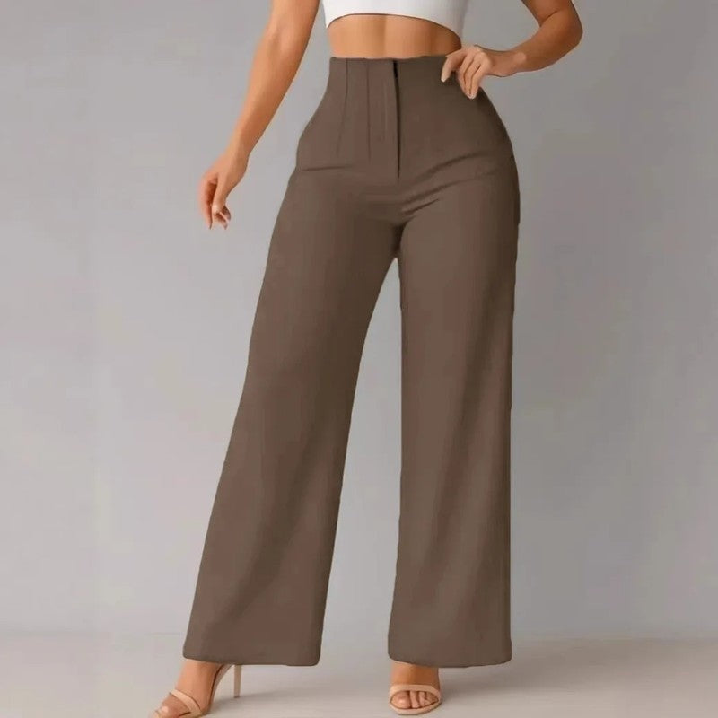 Milena High-Waist Pleated Wide-Leg Pants