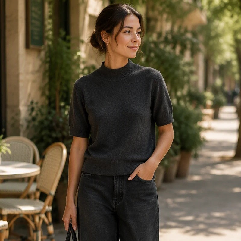 Mirelle Ribbed Mock Neck Knit Top