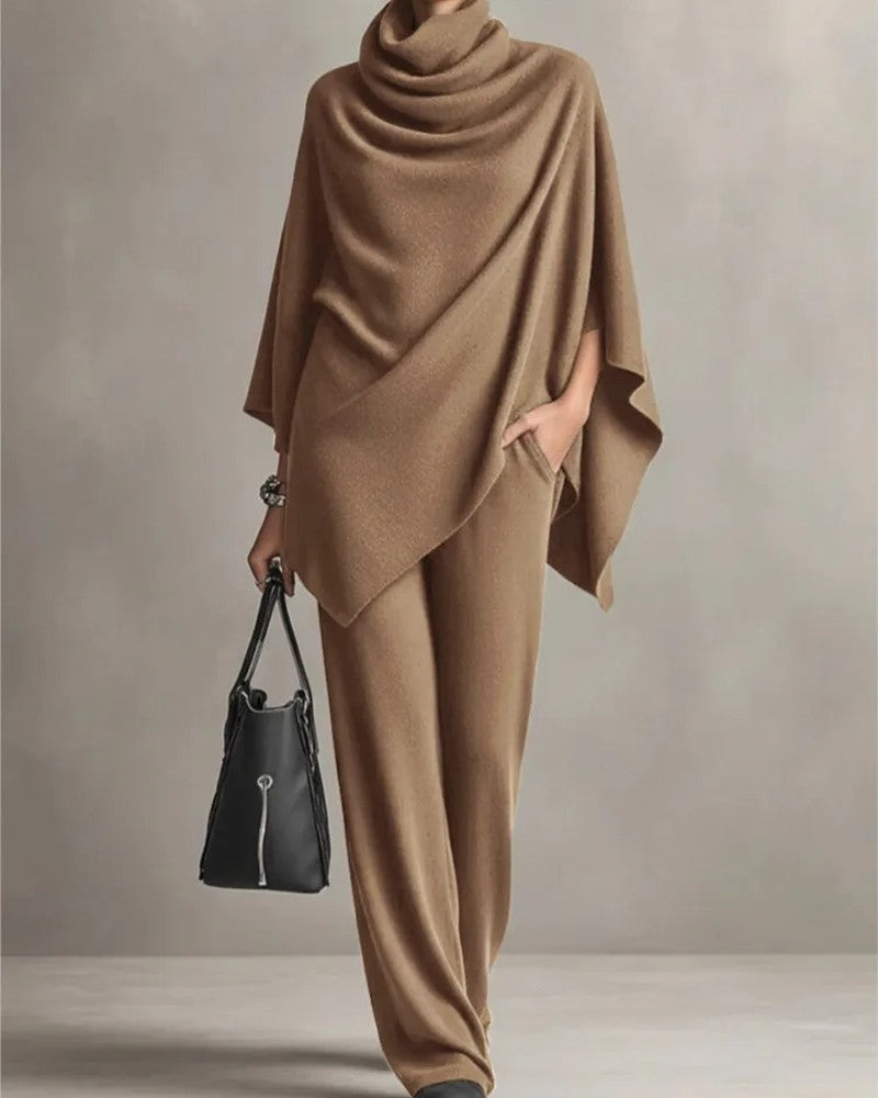 Mireto Relaxed Drape Knit Lounge Set