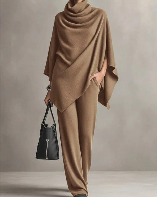 Mireto Relaxed Drape Knit Lounge Set
