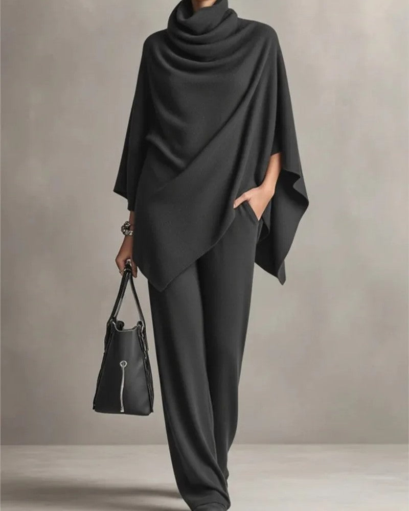 Mireto Relaxed Drape Knit Lounge Set