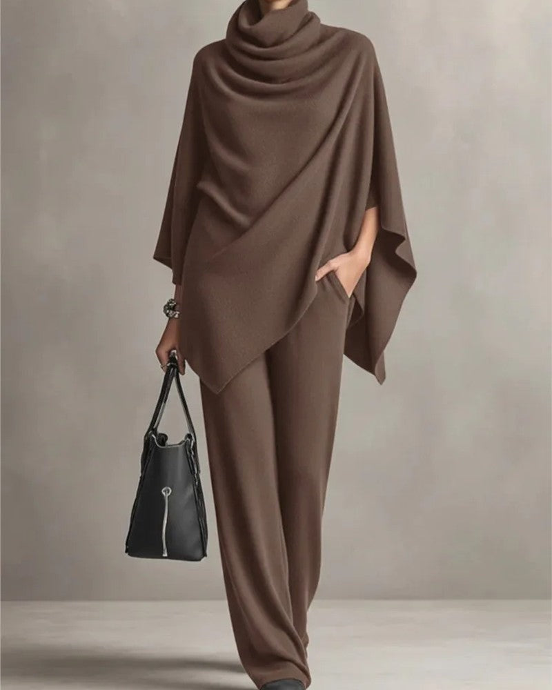 Mireto Relaxed Drape Knit Lounge Set