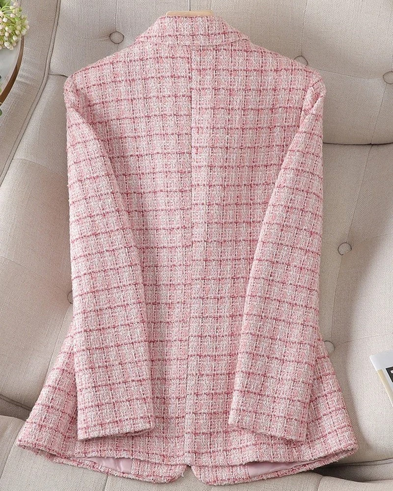 Mirette Textured Fitted Tweed Blazer