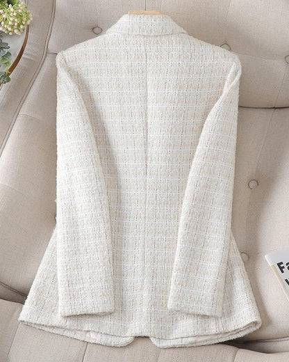 Mirette Textured Fitted Tweed Blazer