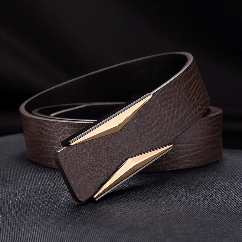Modern Geometric Buckle Dress Belt