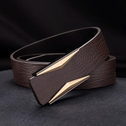Modern Geometric Buckle Dress Belt