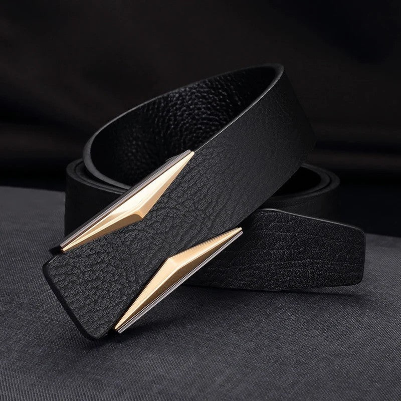 Modern Geometric Buckle Dress Belt