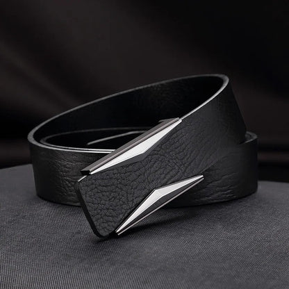 Modern Geometric Buckle Dress Belt