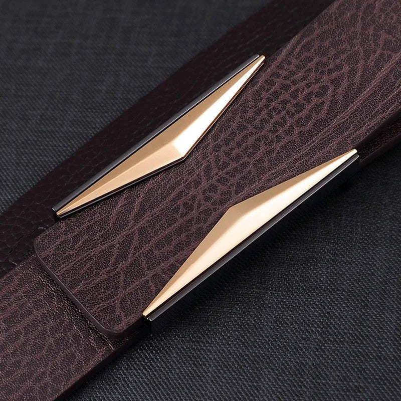 Modern Geometric Buckle Dress Belt