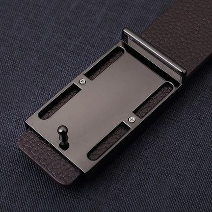 Modern Geometric Buckle Dress Belt