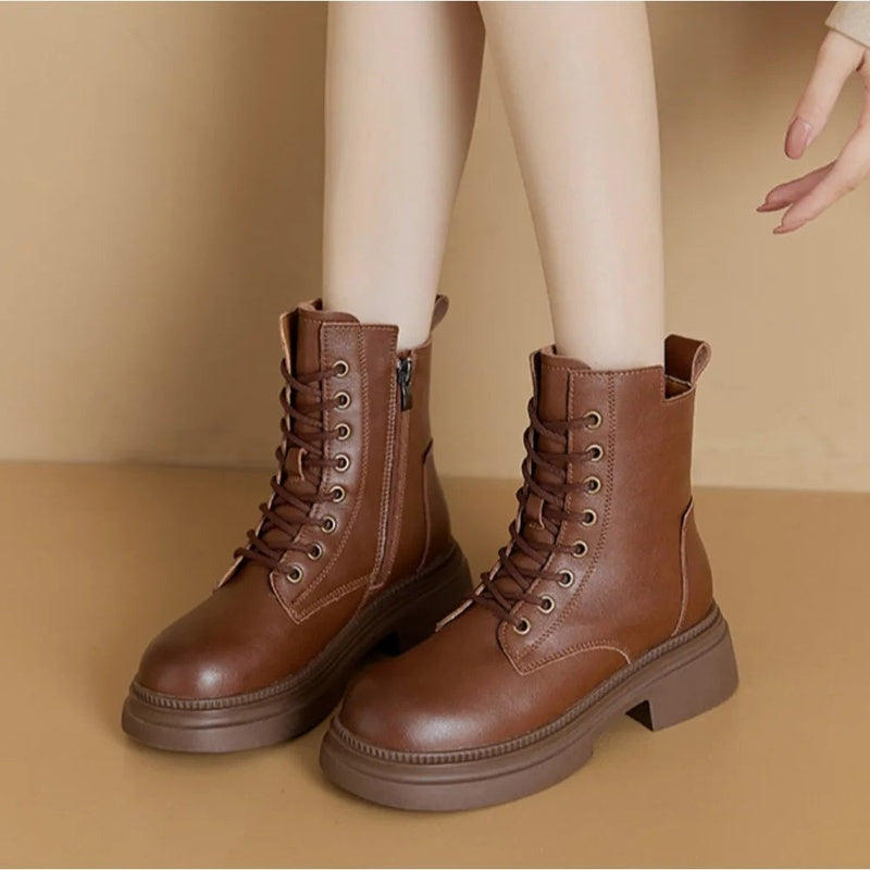Navine Chunky Lace-Up Ankle Boots