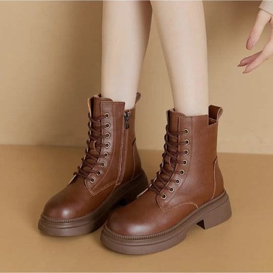 Navine Chunky Lace-Up Ankle Boots