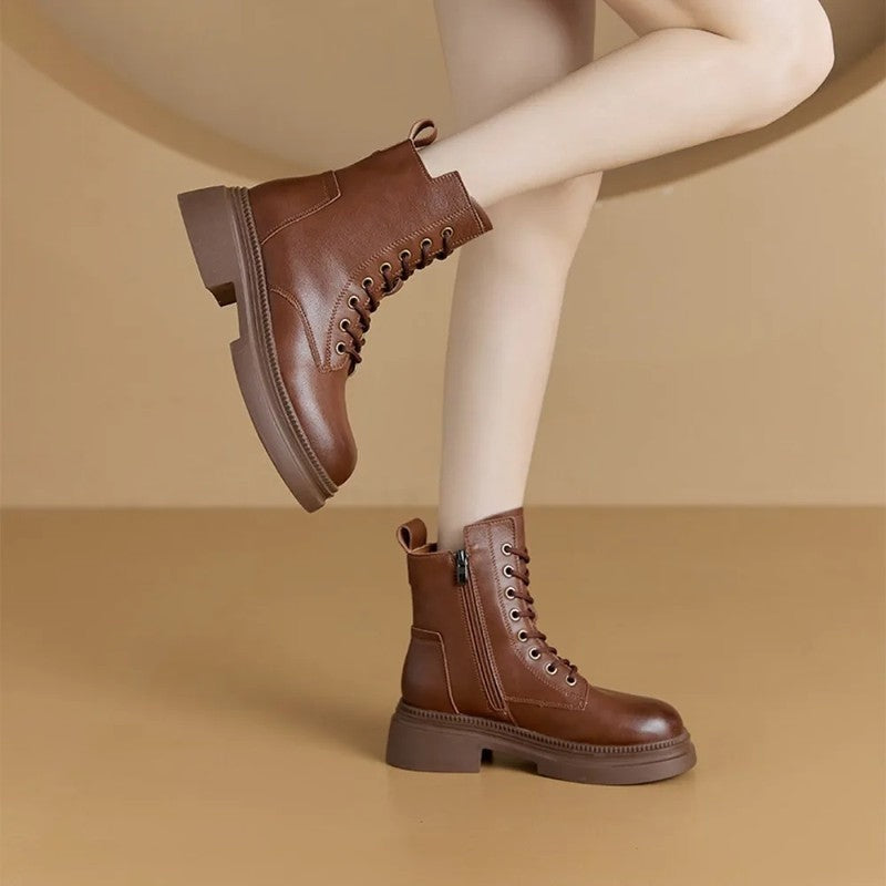 Navine Chunky Lace-Up Ankle Boots