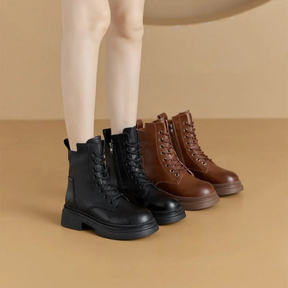 Navine Chunky Lace-Up Ankle Boots