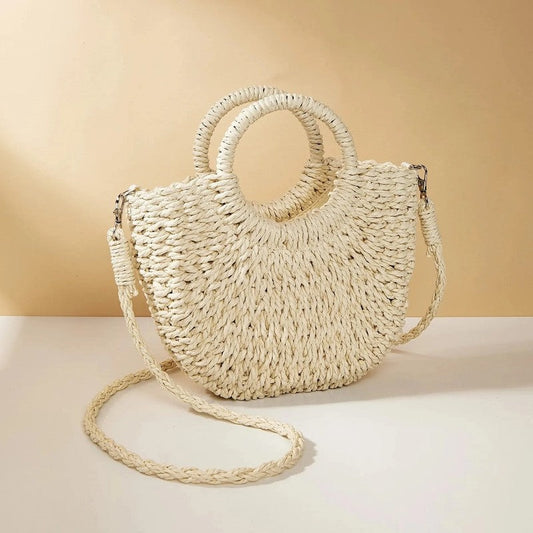 Navira Braided Circle Handle Shoulder Bag