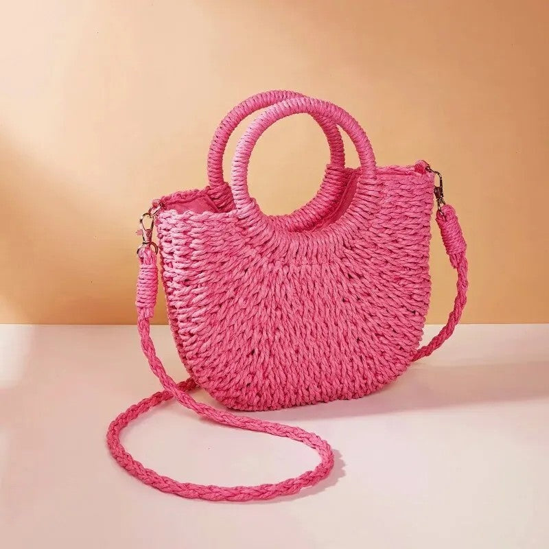 Navira Braided Circle Handle Shoulder Bag