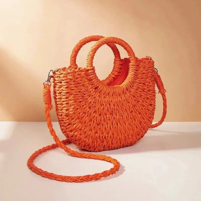 Navira Braided Circle Handle Shoulder Bag