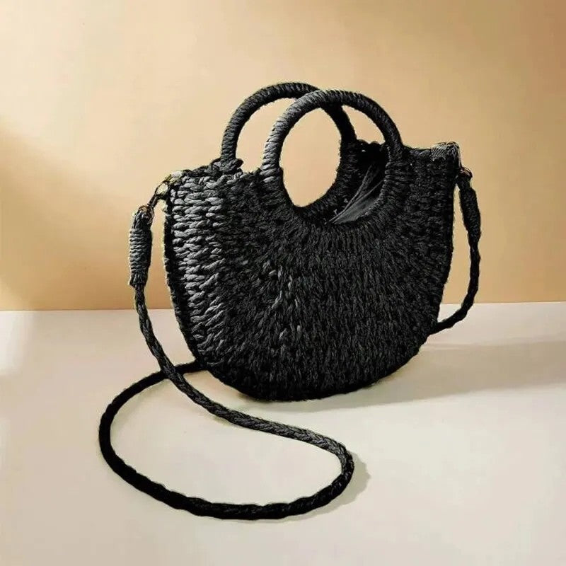 Navira Braided Circle Handle Shoulder Bag