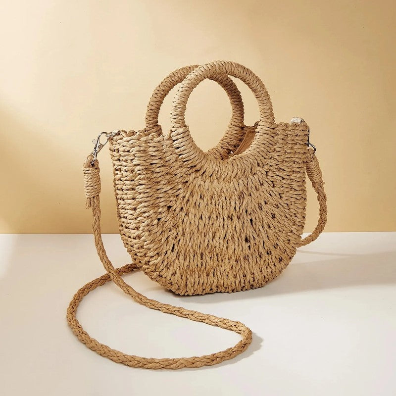 Navira Braided Circle Handle Shoulder Bag