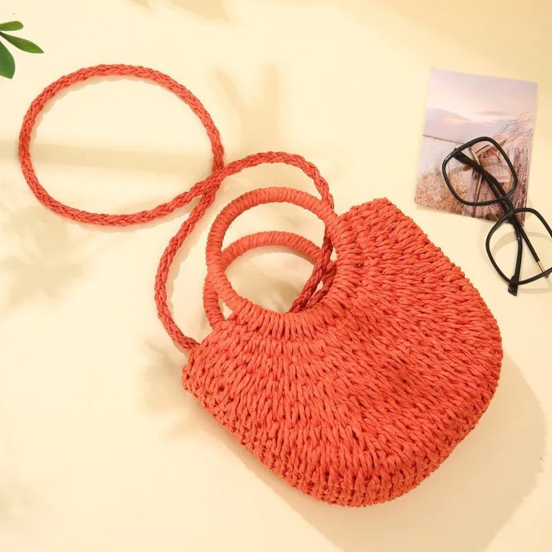 Navira Braided Circle Handle Shoulder Bag