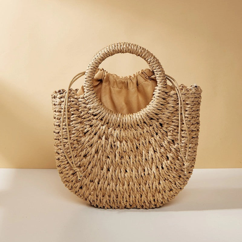Navira Braided Circle Handle Shoulder Bag