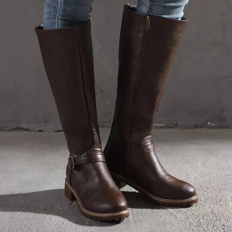 Ravena Riding Knee-High Lug Sole Boots