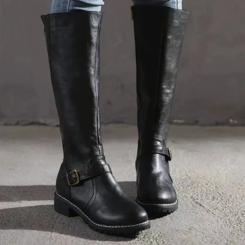 Ravena Riding Knee-High Lug Sole Boots
