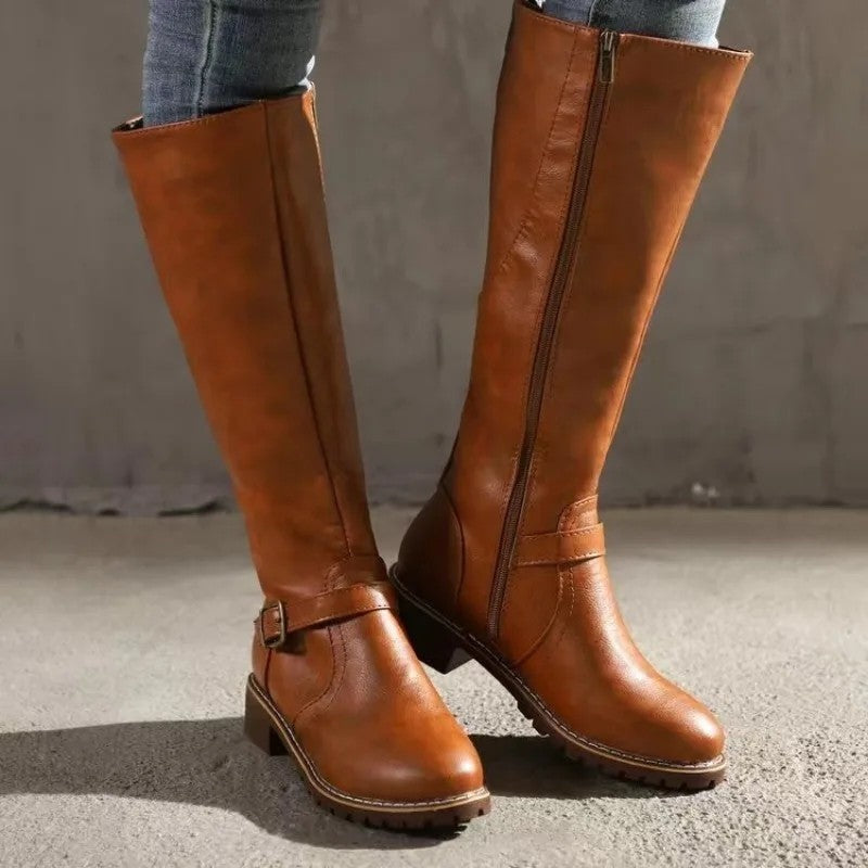 Ravena Riding Knee-High Lug Sole Boots