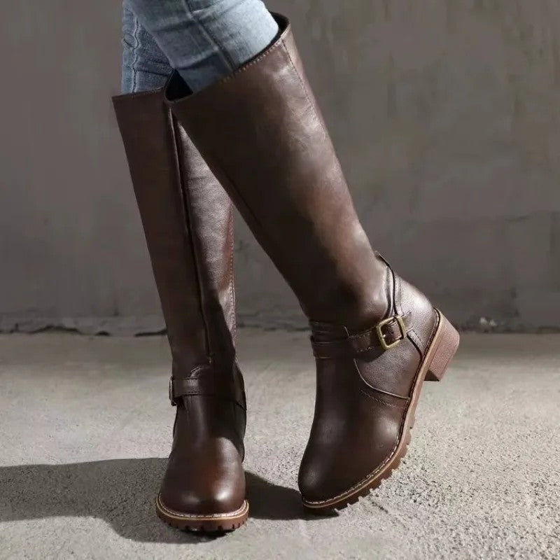 Ravena Riding Knee-High Lug Sole Boots