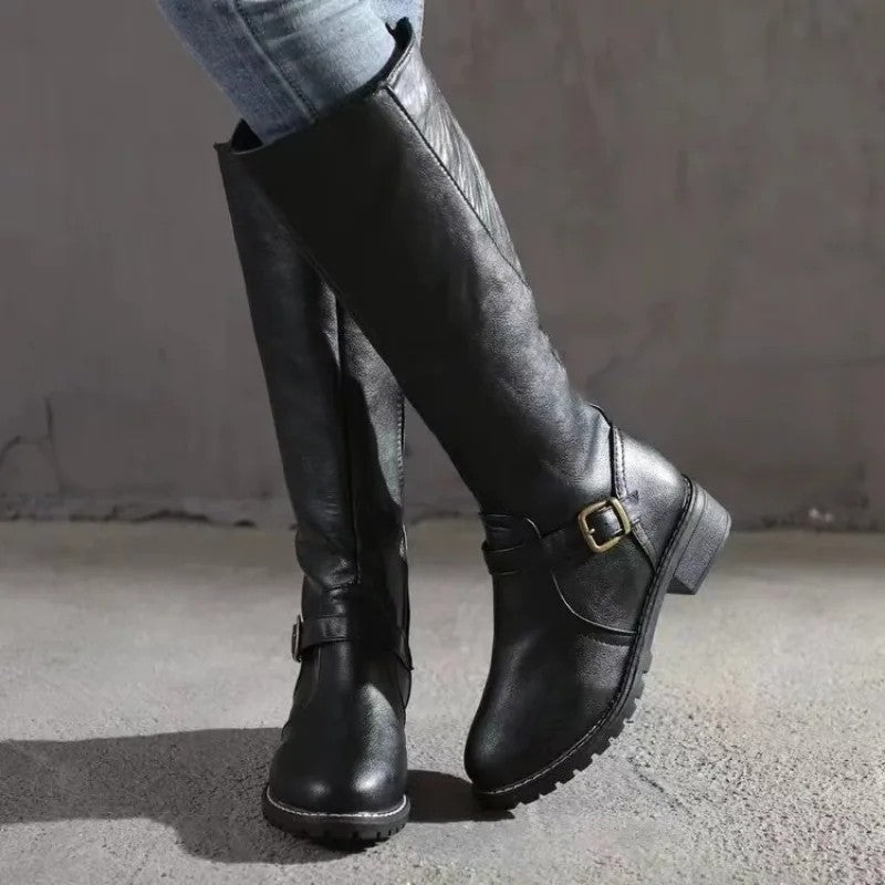 Ravena Riding Knee-High Lug Sole Boots