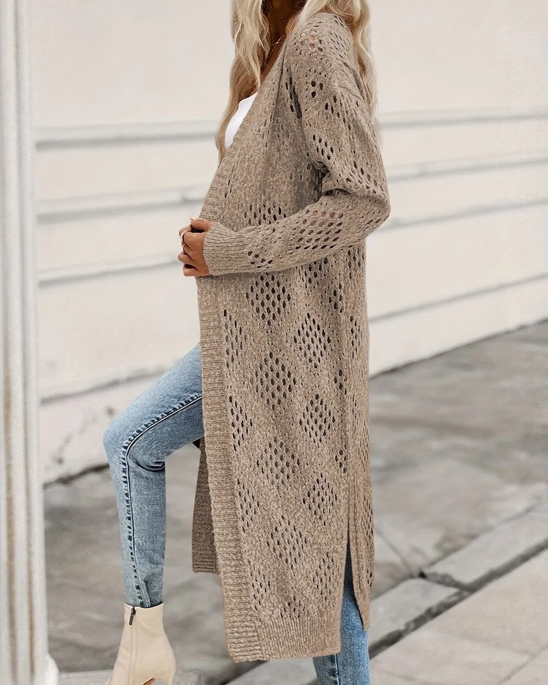 Ravina Open Knit Longline Kimono