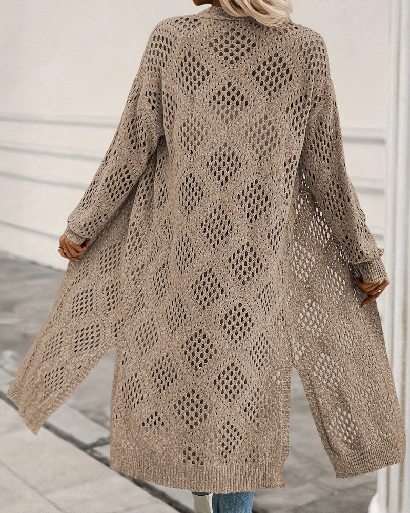 Ravina Open Knit Longline Kimono