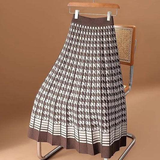 Renata Pleated Knit Midi Skirt